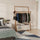 100x155cm Freestanding Clothes Rail Garment Rack in Dark Wood with Storage Shelf – Stylish, Space-Efficient Organiser