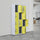 Grey with Yellow Door 12-Door Locker for Office Gym Shed School Home Storage - 4-Digit Combination Lock