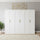 240x200cm 6-Door White Steel 1 Hanging and 2 Shelf Wardrobe with Gold Handle Storage Cabinet