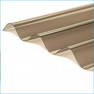 8mm PVC Corrugated Roofing Sheets Tinted Bronze UV Roof 836x2000mm Bulk 10 Pack