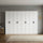 320x200cm 8-Door White Steel Shelf Wardrobe with Black Handle Storage Cabinet