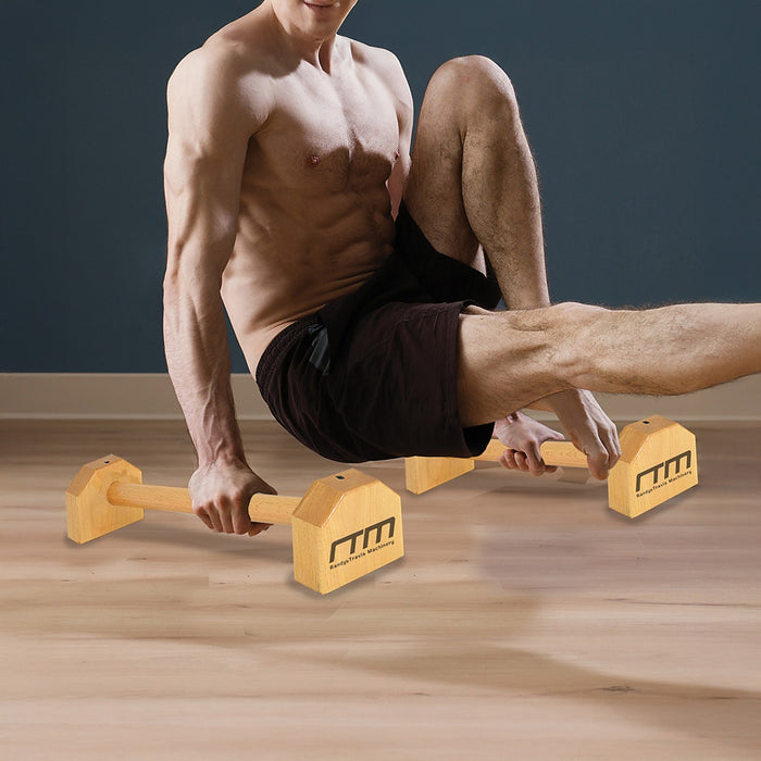 Wooden Parallette Bars Push Up & Dip Workouts