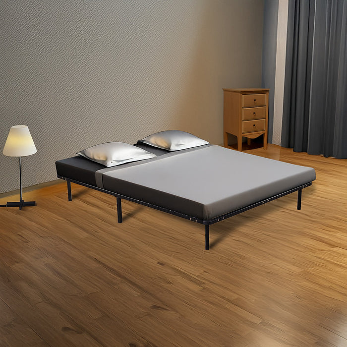 Queen Metal Bed Base with Slats – Heavy-Duty Steel Frame