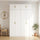 160x240cm 4-Door White Steel Hanging Wardrobe with Gold Handle Storage Cabinet