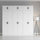 240x240cm 6-Door White Steel 1 Hanging and 2 Shelf Wardrobe with Black Handle Storage Cabinet