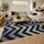 200x300cm Large Floor Blue Chevron Stripes Rug – Modern Area Carpet for Bedroom & Lounge