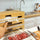 Food Wrap Dispenser with 3 Bamboo Compartments and Cutters