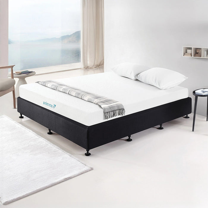 King Slatted Ensemble Bed Base - Midnight Black Linen Breathable Cover