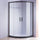 Curved Sliding Shower Screen 90x90cm – Black with White Base, 580mm Radius
