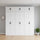 240x240cm 6-Door White Steel Hanging Wardrobe with Black Handle Storage Cabinet