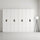 320x200cm 8-Door White Steel 1 Hanging and 3 Shelf Wardrobe with Black Handle Storage Cabinet