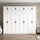 320x240cm 8-Door White Steel Hanging Wardrobe with Black Handle Storage Cabinet