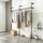 Industrial Pipe Clothes Rack Wall Mounted 201cm Heavy Duty Black