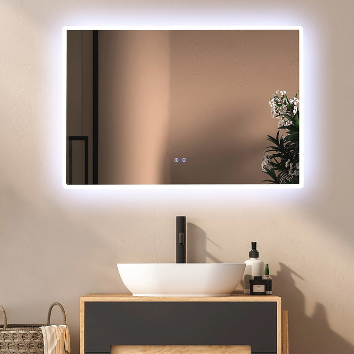 Rectangular LED Mirror with Anti-Fog – Illuminated Bathroom & Living Room Design 120 x 80cm