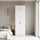 80cm 2-Door White Steel Hanging Wardrobe with Above Storage - Gold Handle