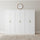 240x200cm 6-Door White Steel 2 Hanging and 1 Shelf Wardrobe with Gold Handle Storage Cabinet