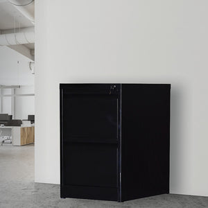 2-Drawer Shelf Office Gym Filing Storage Locker Cabinet - Black