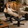 Massage Chair Recliner with Ottoman & Remote – Black PU Leather Lounge for Home Relaxation