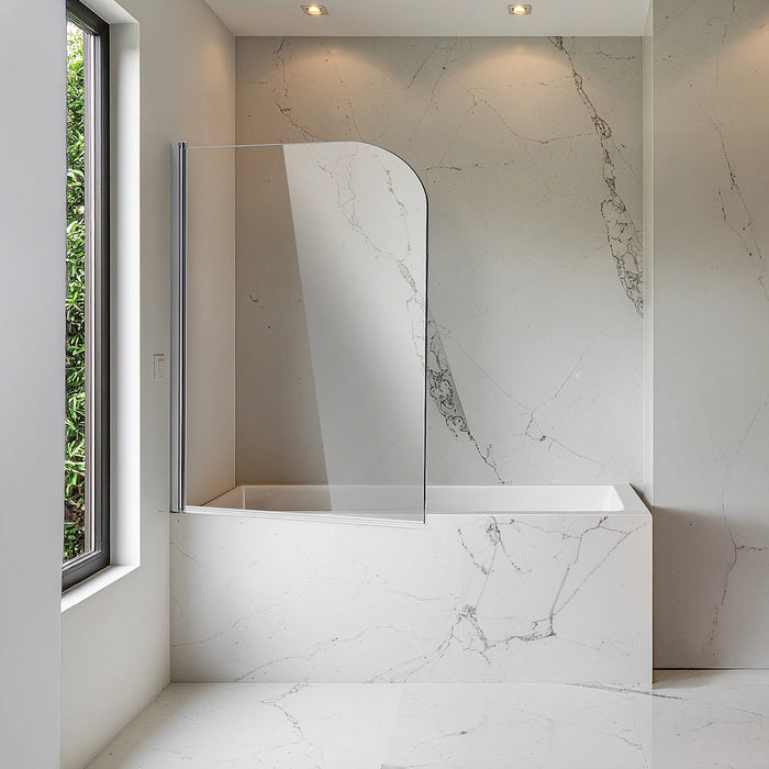 180° 90 x 140cm Pivot Door 6mm Safety Glass Bath Shower Screen – CHROME Modern Bathroom Style