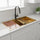 32" Workstation Kitchen Sink – Single Bowl Design with Nano Finish in Gold with sand-finish
