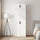 80x240cm 2-Door White Steel Shelf Wardrobe with Black Handle Storage Cabinet