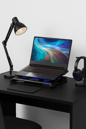 Laptop Cooling Pad with Fan – Adjustable Stand for 11–17'' Notebooks & Gaming Laptops