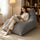 3 in 1 Bean Bag Cover No Filling Grey Corduroy 140 x 180cm