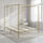 4-Poster King Bed Frame – Sturdy Gold Modern Canopy Bed for Bedroom