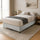 King Single Slatted Ensemble Bed Base - Grey Linen Breathable Cover