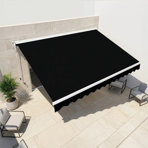 Automatic Retractable Awning 5.0 x 3.0m - Black Outdoor Wall Sunshade
