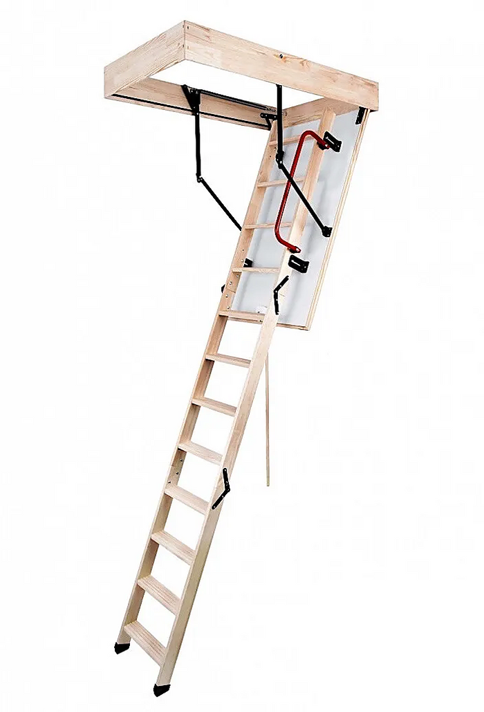 Wood Timber Folding Loft Ladder Hatch 55cm x 120cm (H 280cm) Attic Stairs