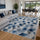 200x300cm Large Floor Blue Triangle Rug – Modern Area Carpet for Bedroom & Lounge