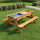 Sand & Water Wooden Picnic Table – Outdoor Play Activity Table for Kids with Bench Seating