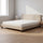 King Size Bed Frame with Headboard – Beige Linen Fabric