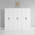 240x200cm 6-Door White Steel 2 Hanging and 1 Shelf Wardrobe with Black Handle Storage Cabinet