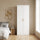 80x200cm 2-Door White Steel Shelf Wardrobe with Gold Handle Storage Cabinet