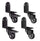 Side Mount Caster Wheels L-Shaped Heavy Duty PVC Set of 4