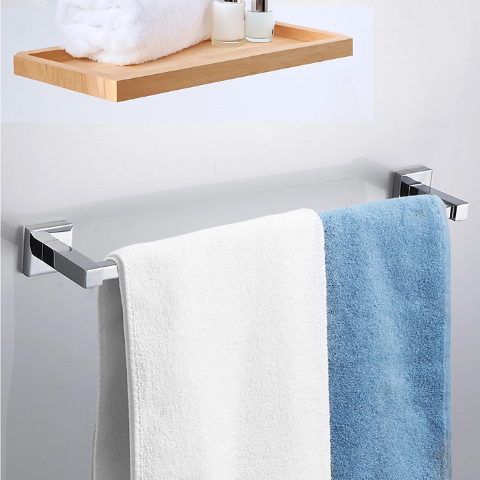 Chrome Bathroom Towel Rail – Wall-Mounted Bar for Modern Storage