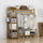 Portable Clothes Rack with Bamboo Shelves and Hanging Rail