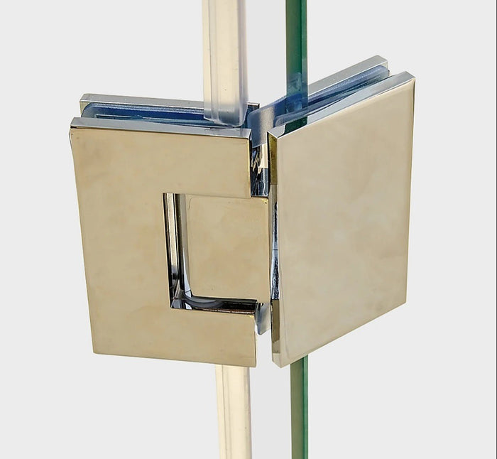 135° Glass-to-Glass Stainless steel Square Shower Hinge in Gold