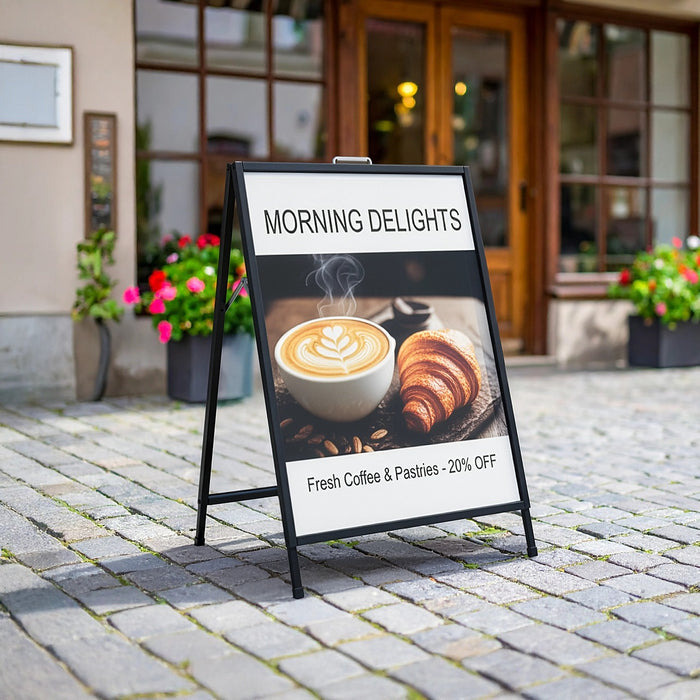 A-Frame Sign 60x90cm – Durable Outdoor Steel Sidewalk Poster Display Stand
