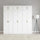 240x240cm 6-Door White Steel 1 Hanging and 2 Shelf Wardrobe with Gold Handle Storage Cabinet