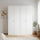 160x200cm 4-Door White Steel Shelf Wardrobe with White Handle Storage Cabinet