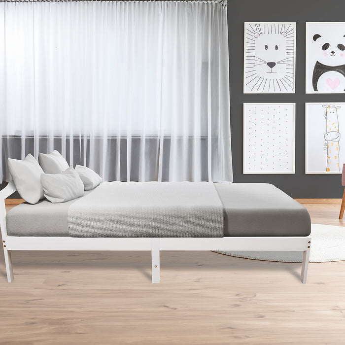 Single Wooden Bed Frame Home Furniture in White