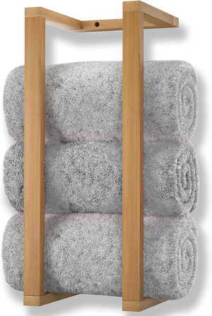 Wall Towel Rack for Rolled Towels Bathroom Storage