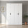 160x200cm 4-Door White Steel Hanging Wardrobe with Black Handle Storage Cabinet