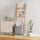 Wall Leaning Ladder Shelf with Laundry Basket Clothes Hamper Bath Towel Rack in Grey