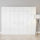 320x240cm 8-Door White Steel 1 Hanging and 3 Shelf Wardrobe with White Handle Storage Cabinet