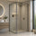 Semi-Frameless Shower Screen – Gunmetal, Front: (114~122)x195cm, Side: (77~80)x195cm