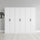 240x200cm 6-Door White Steel Hanging Wardrobe with Black Handle Storage Cabinet
